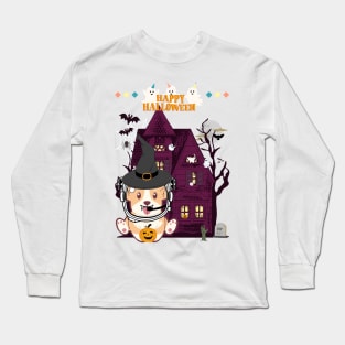 Space Corgi celebrates Halloween - The Cool Astronaut Puppy! Long Sleeve T-Shirt